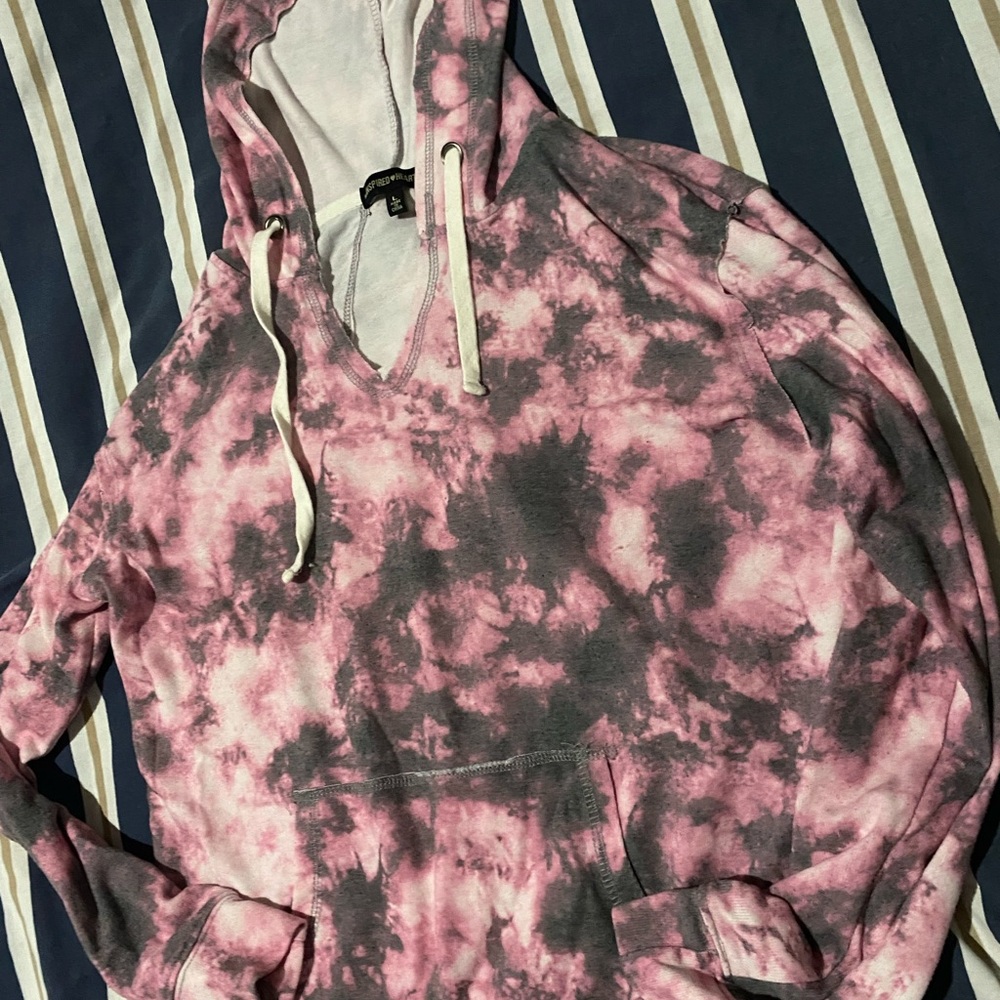 Inspired hearts tie dye hoodie size large